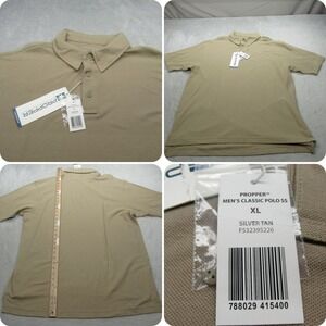 Propper Polo Shirt Mens XL Tan Classic Short Sleeve Tactical Shirt Security Work